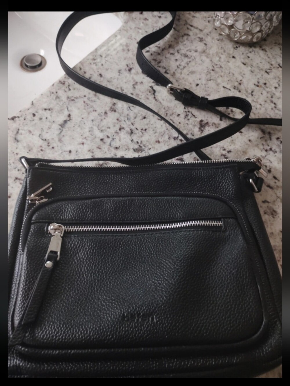 Befen genuine pebbled leather crossbody purse